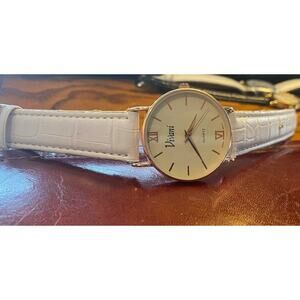 Women's 35mm Rose Gold Tome Vivani Watch with White Band